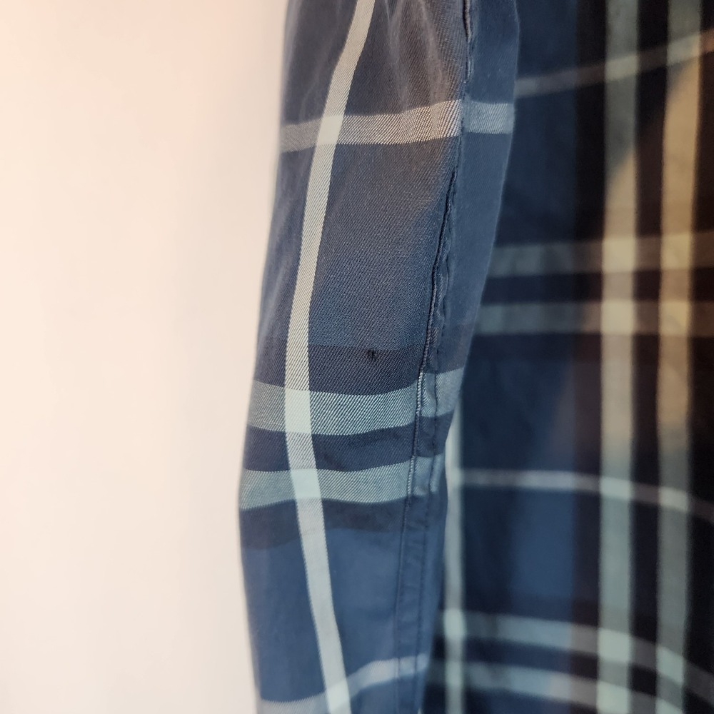 Burberry Brit Jack Sport Shirt Men's XL Blue Nova Check Plaid Button-Down Shirt - Picture 8 of 14
